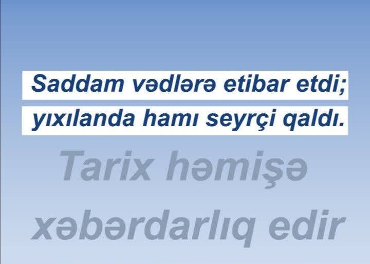 صدام به وعده هایش عمل کرد.