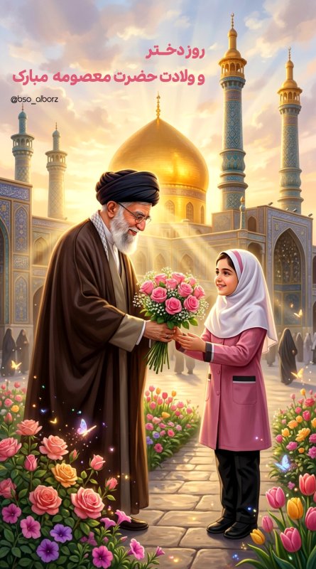 روز دختر با رهبر شهید