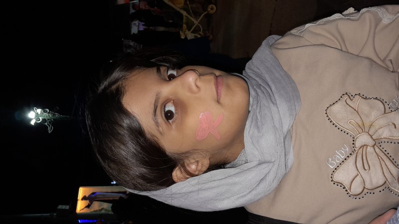 نقاشی پاپیون روی صورت دختران به مناسبت ولادت حضرت فاطمه معصومه سلام الله علیها وروز دختر
