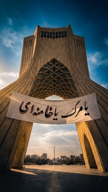 تصویر سازی عنوان (یا مرگ یا خامنه ای) به مناسبت اغتشاشات دی ماه ۱۴٠۴