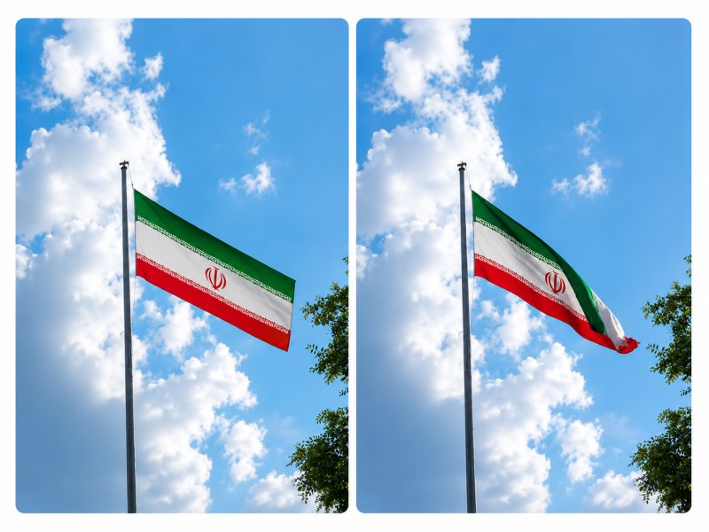 پرچمِ ایران زیر آسمانِ روشن🇮🇷