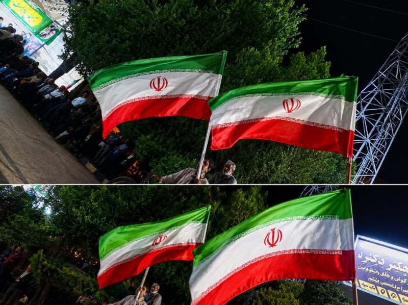 برافراشتن پرچم سه رنگ ایران در تجمعات شبانه مردم شهرستان دورود 🇮🇷