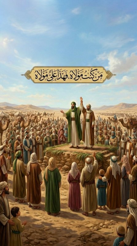 مَنْ کُنْتُ مَوْلاهُ، فَهذا عَلِیٌّ مَوْلاهُ. اَللّهُمَّ والِ مَنْ والاهُ، وَ عادِ مَنْ عاداهُ، وَانْصُرْ مَنْ نَصَرَهُ، وَاخْذُلْ مَنْ خَذَلَهُ