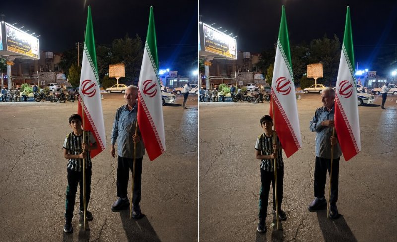پیرمرد و پسرک؛ راویان بی‌ادعای عشق به وطن در تجمع شبانه🇮🇷