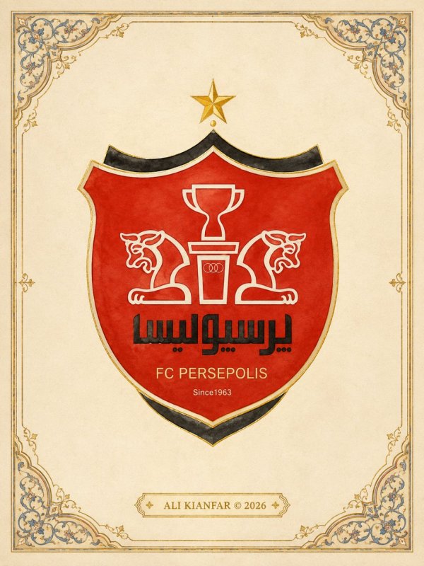 طراحی لوگو تیم فوتبال پرسپولیس ❤️