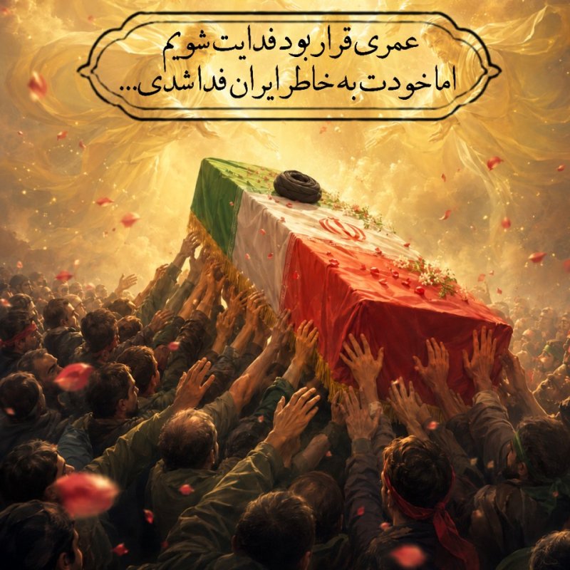 عمری قرار بود فدایت شویم اما خودت بخاطر ایران فدا شدی ...
