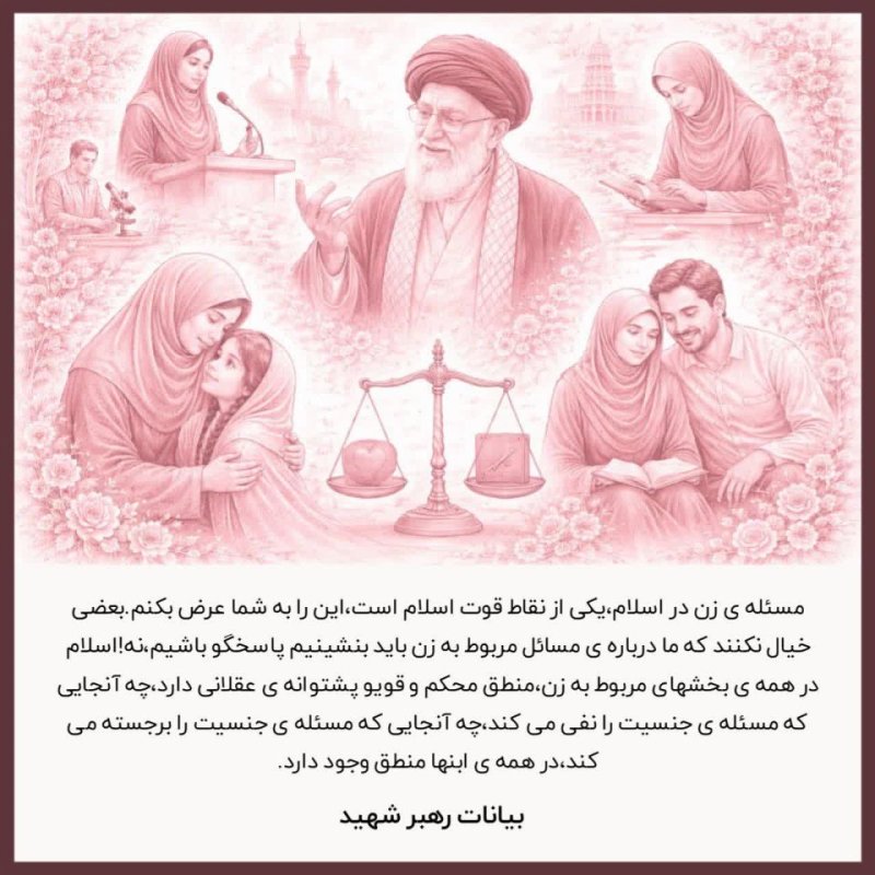 جایگاه رفیع زن و دختر در نگاه رهبری؛ تأملی بر ارزش‌ها و کرامت انسانی در جامعه. ✨