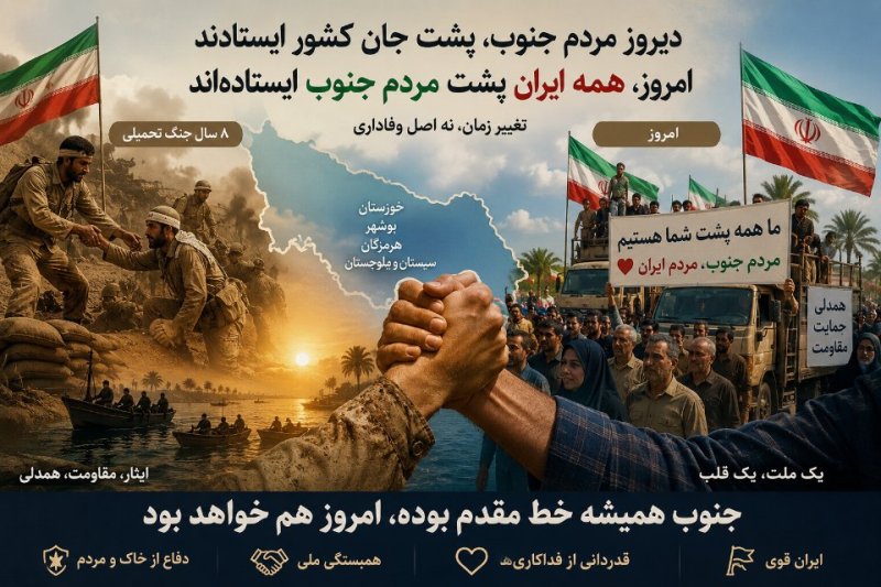 مردم مقاوم جنوب از ۸ سال دفاع مقدس تا به امروز