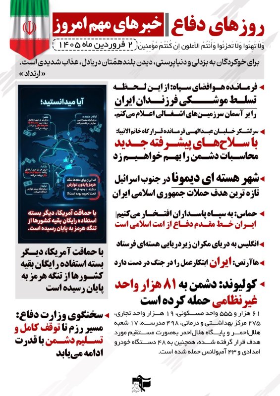 خبرنامه روزهای دفاع 2 فروردین ماه