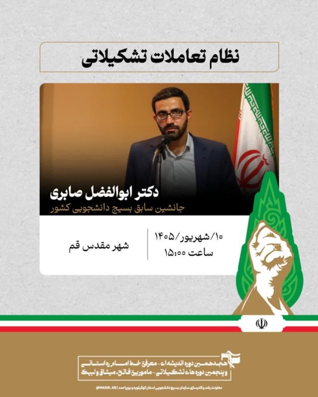 دکتر ابوالفضل صابری: نظام تعاملات تشکیلاتی