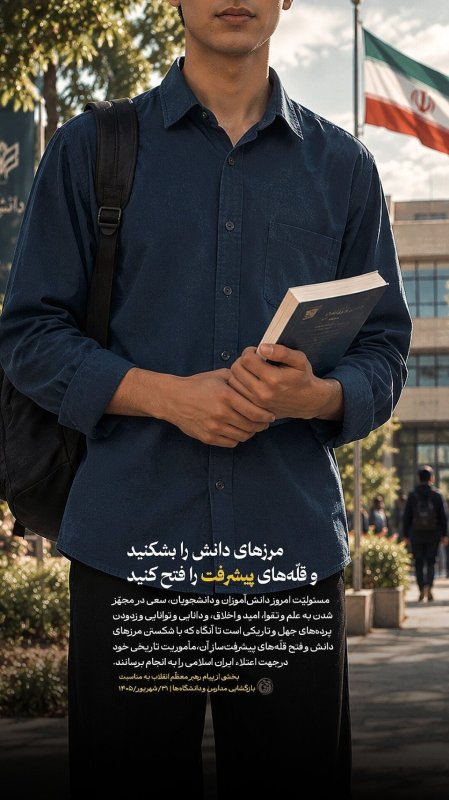 لبیک یا خامنه ای┃مرز های دانش دار بشکنید  #خوزستان  #دانشجویی #پوستر  #سرزمین_مقاومت #هفته_دفاع_مقدس #روایت_دانشجویی #روایت_ماندگار #مهر۱۴۰۵