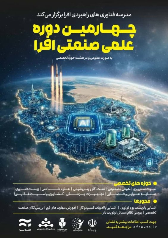 پوستر اطلاع رسانی🔻مدرسه فناوری های راهبردی افرا برگزار میکند
